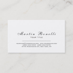 Plain Simple Black & White Trendy Business Card