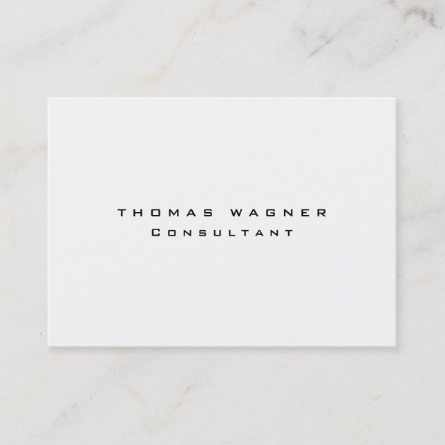 Plain Simple Black White Trendy Minimalist Business Card (Front)