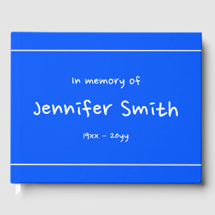 Plain & Simple Blue Condolences Guestbook