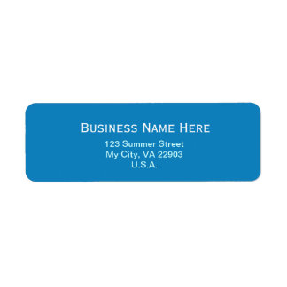 Plain, simple blue create your own, add your text return address label