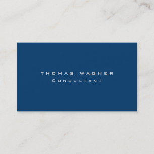 Plain Simple Blue Trendy Minimalist Business Card