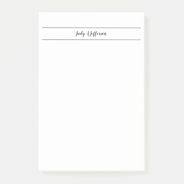 Plain Simple Classical Minimalist Handwriting Post-it Notes (Front)