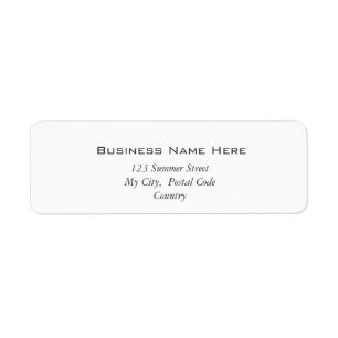 Plain, simple create your own, add your text return address label