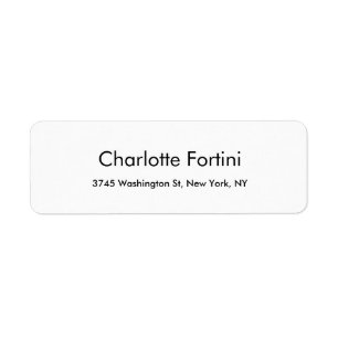 Plain Simple Elegant Black & White Minimalist  Return Address Label
