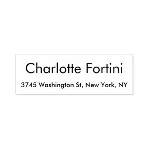 Plain Simple Elegant Black & White Minimalist Self-inking Stamp