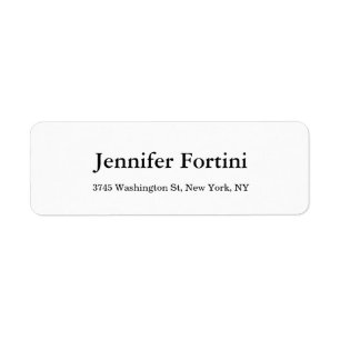 Plain Simple Elegant Black & White Return Address Label