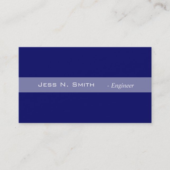 Plain,simple,elegant blue business card. business card (Front)