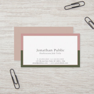 Plain Simple Elegant Colours Professional Modern Business Card