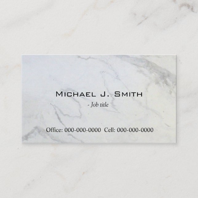 Plain,simple,elegant marble  business card. business card (Front)