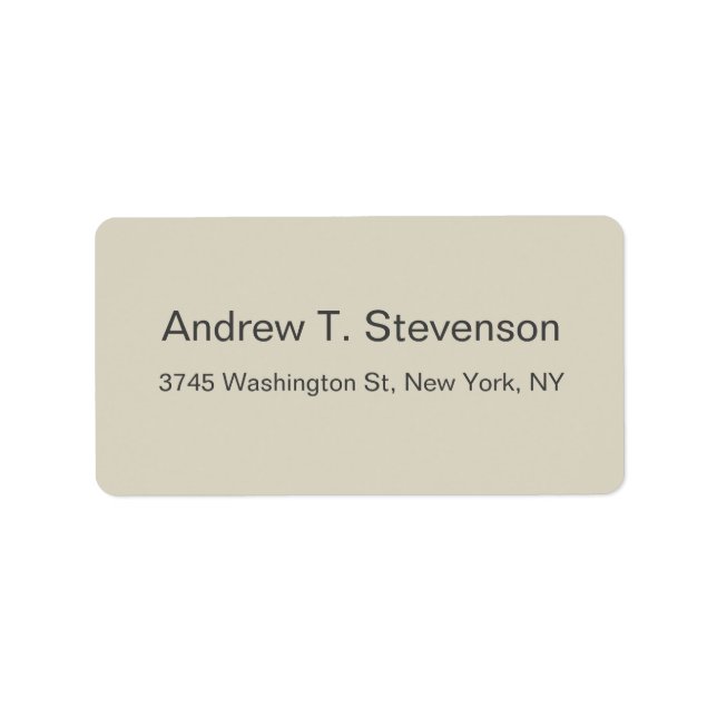 Plain Simple Elegant Modern Minimalist Label (Front)