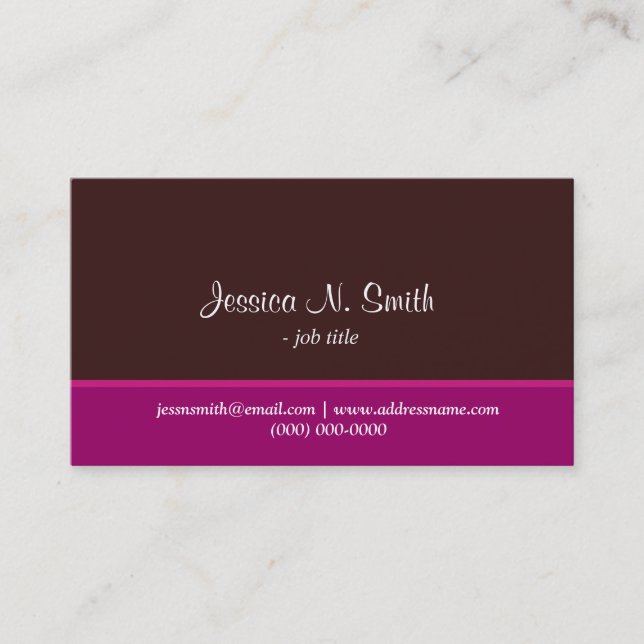 Plain,simple,elegant purple business card. business card (Front)