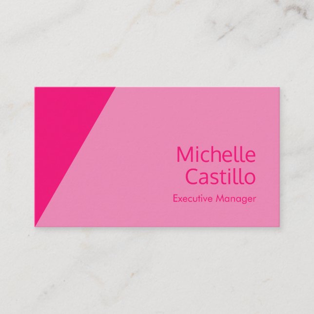 Plain Simple Feminine Minimalist Pink Business Card (Front)