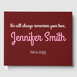 Plain, Simple Funeral/Memorial Guest Book