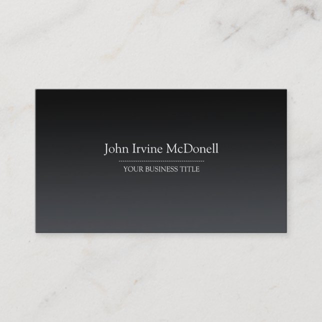 Plain & Simple Gradient Black Business Card (Front)