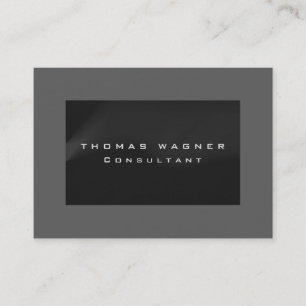 Plain Simple Grey Black Trendy Minimalist Business Card