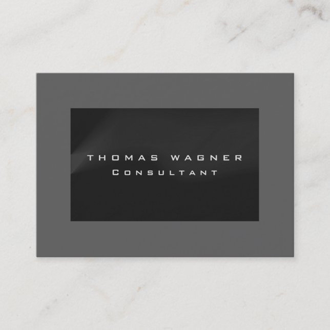 Plain Simple Grey Black Trendy Minimalist Business Card (Front)