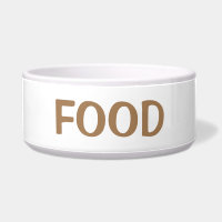 Plain Simple Minimal White & Brown Food Cat Or Dog
