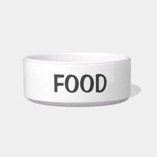 Plain Simple Minimal White & Grey Food Cat Or Dog Bowl