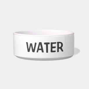 Plain Simple Minimal White & Grey Water Cat Or Dog Bowl
