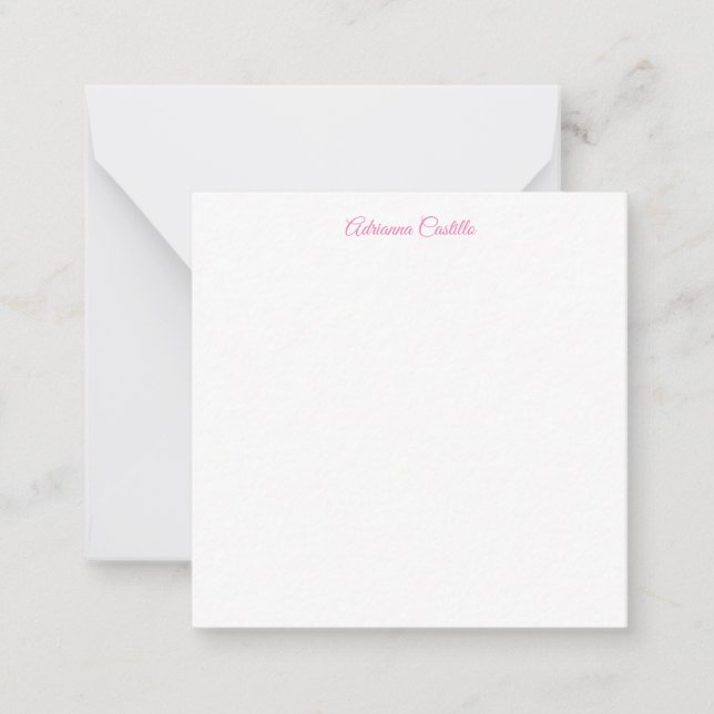 Plain Simple Minimalist Chic Calligraphy Name Card (Front)