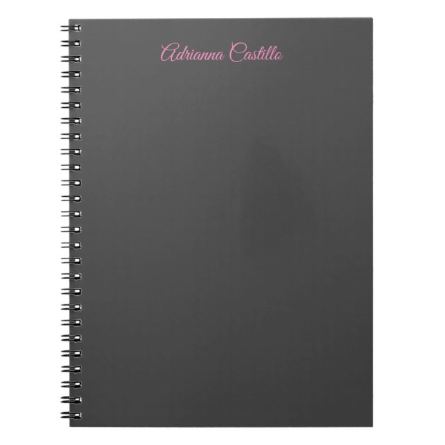 Plain Simple Minimalist Chic Calligraphy Name Notebook (Front)
