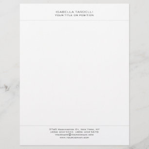 Plain Simple Minimalist Modern Professional Custom Letterhead