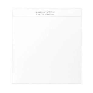 Plain Simple Minimalist Modern Professional Notepad
