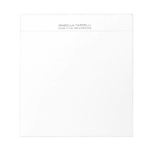 Plain Simple Minimalist Modern Professional Notepad