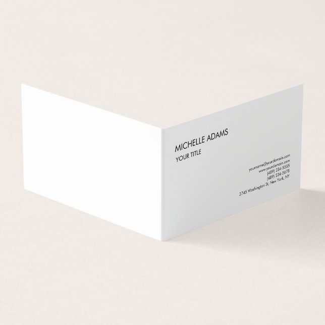 Plain Simple Professional Modern Business Card (Outside)