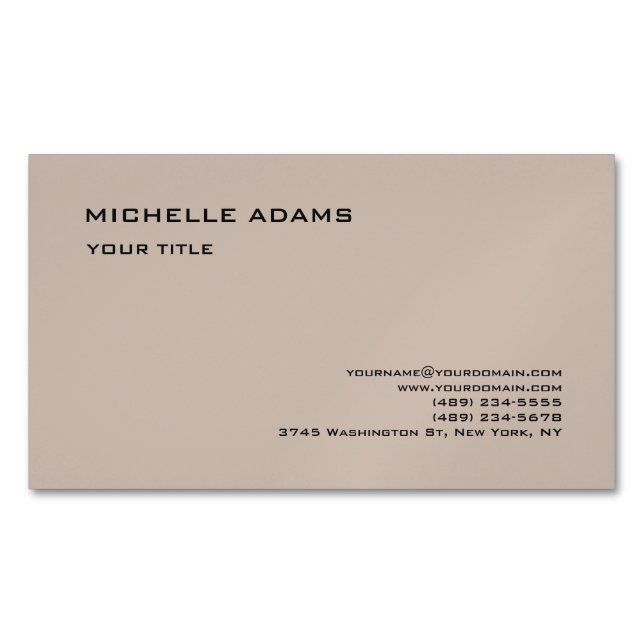 Plain Simple Professional Modern Magnetic Business Card (Front)