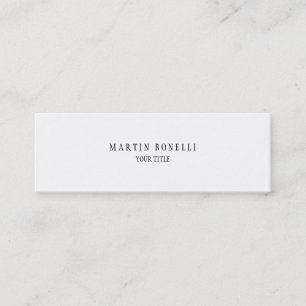 Plain Simple Professional White Mini Business Card