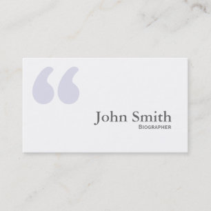 Plain Simple Quotes Biographer Business Card