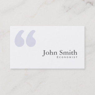 Plain Simple Quotes Economist Business Card