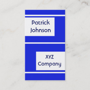 plain simple royal blue business card