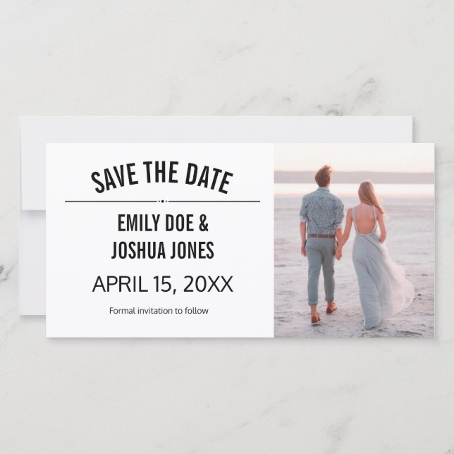 plain simple save the date wedding custom template (Front)