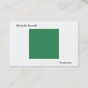 Plain Simple Sea Green White Minimalist Modern Business Card