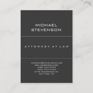 Plain Simple Trendy Grey Background Business Card