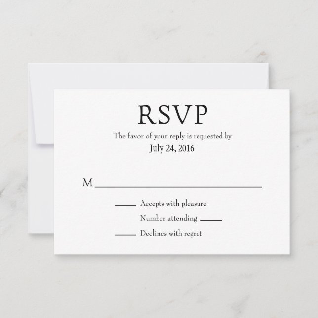 Plain Simple Wedding RSVP Cards (Front)