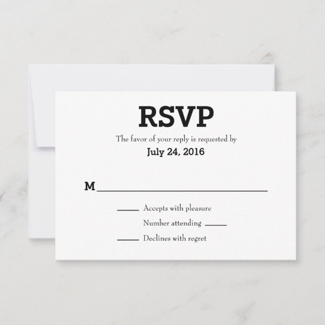 Plain Simple Wedding RSVP Cards (Front)