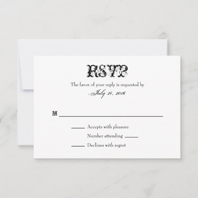 Plain Simple Wedding RSVP Cards (Front)