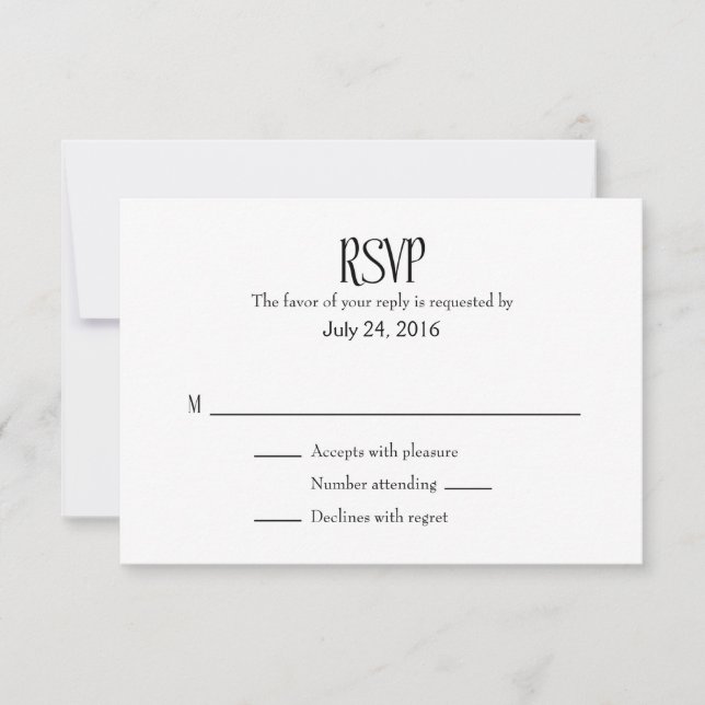 Plain Simple Wedding RSVP Cards (Front)