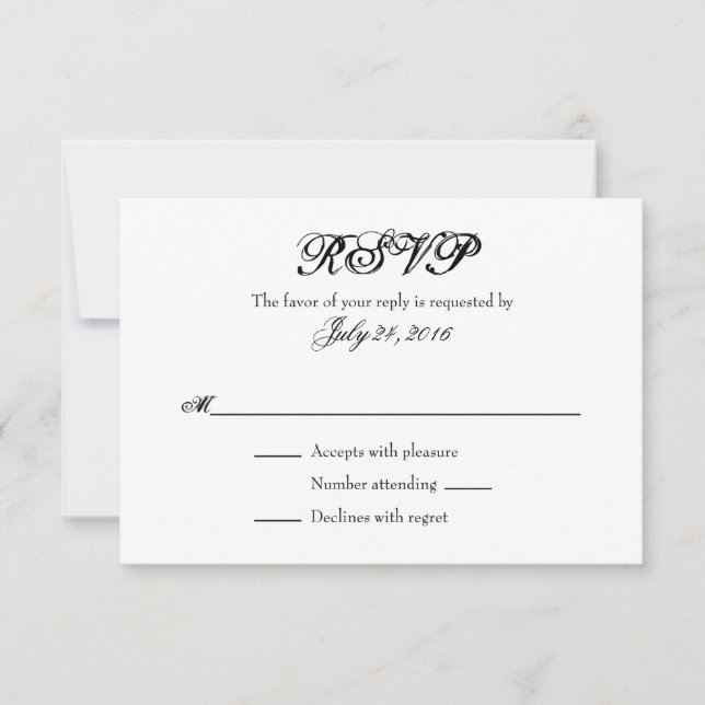 Plain Simple Wedding RSVP Cards (Front)