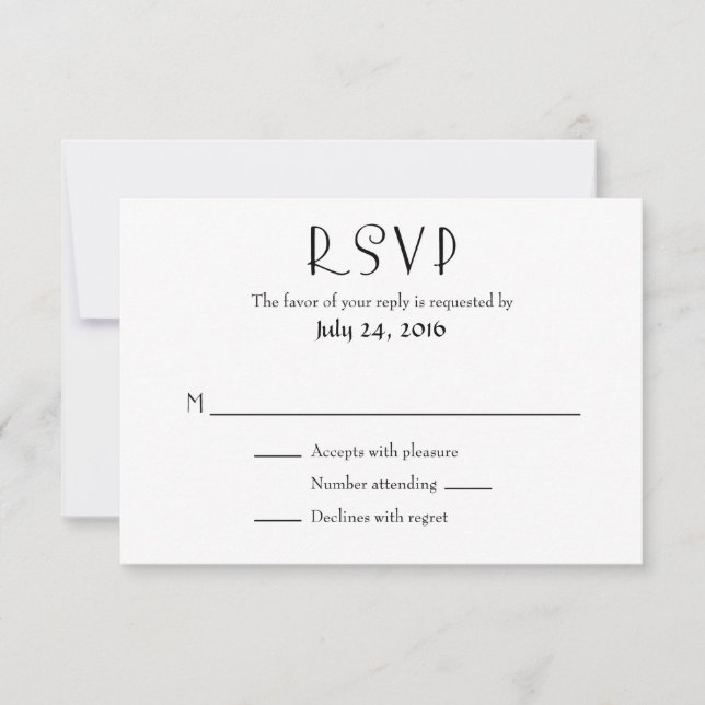 Plain Simple Wedding RSVP Cards (Front)