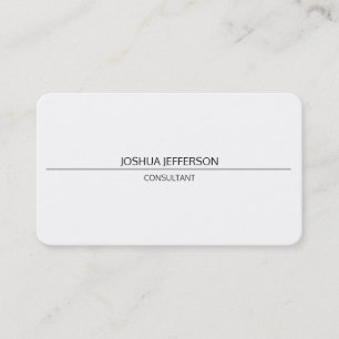 Plain Simple White Attractive Rounded Two Sided Business Card