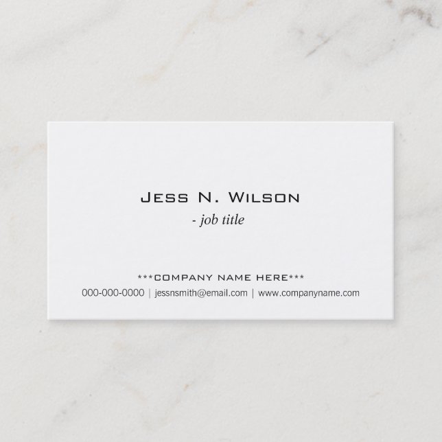 Plain, simple white business cards. business card (Front)