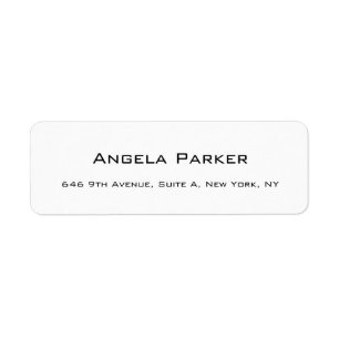 Plain Simple White Professional Modern Minimalist Return Address Label