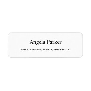 Plain Simple White Professional Modern Return Address Label