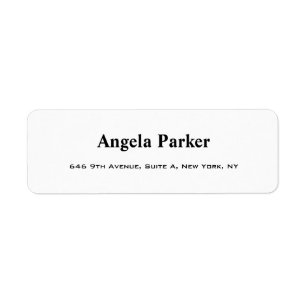 Plain Simple White Professional Modern Return Address Label