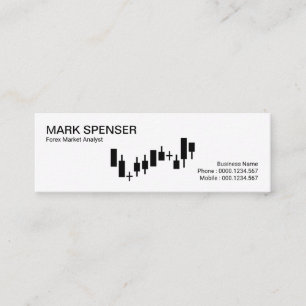 Plain Simple White Stock Exchange Graph Forex Mini Business Card