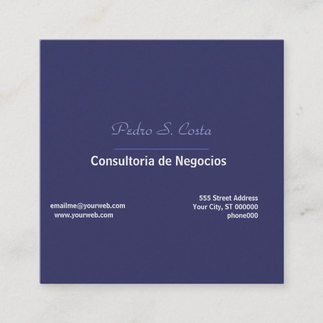 Plain Simplicity Purple I Freelancer Unique Cool Square Business Card (Front)